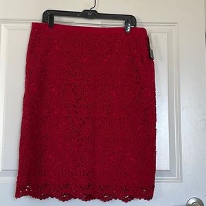 NWT- Red Talbots Lined Pencil Skirt size 14